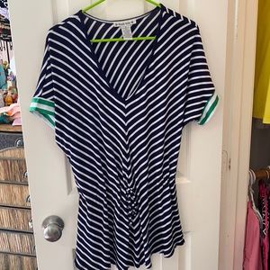 Blue and white striped shirt